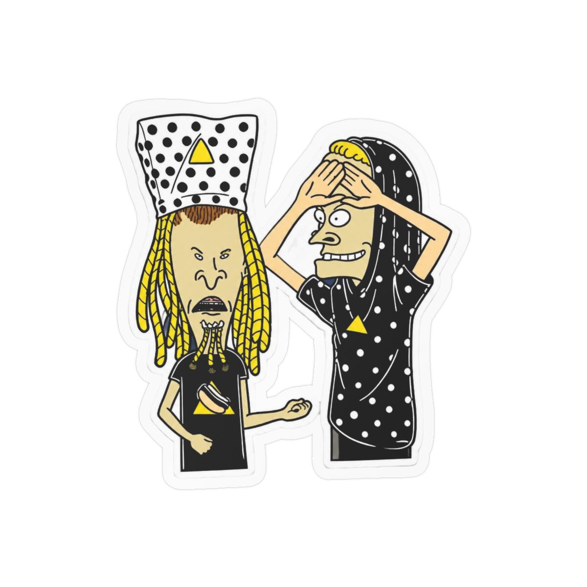 Angine de Poitrine / Beavis and Butthead Mashup Glossy Vinyl Decal / Sticker 4.0 x 3.5in | Experimental Prog Rock Canada